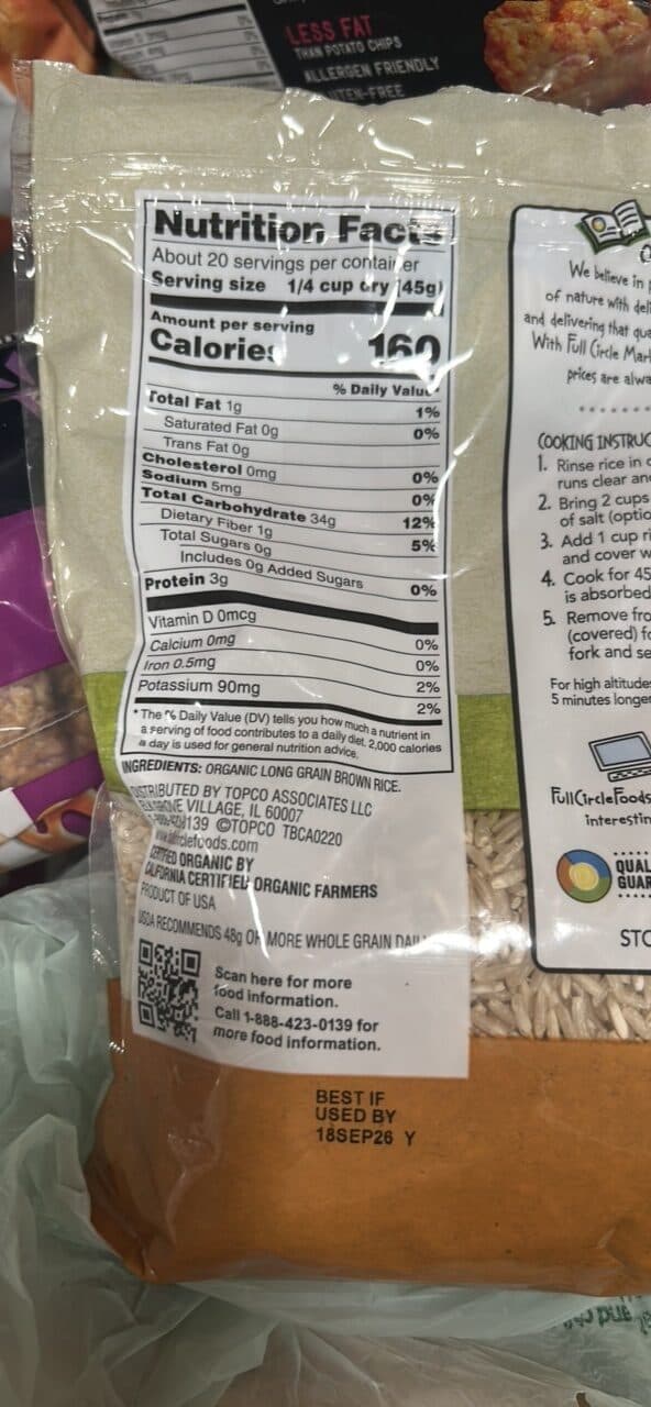 Full Circle Market LONG GRAIN BROWN RICE packshot