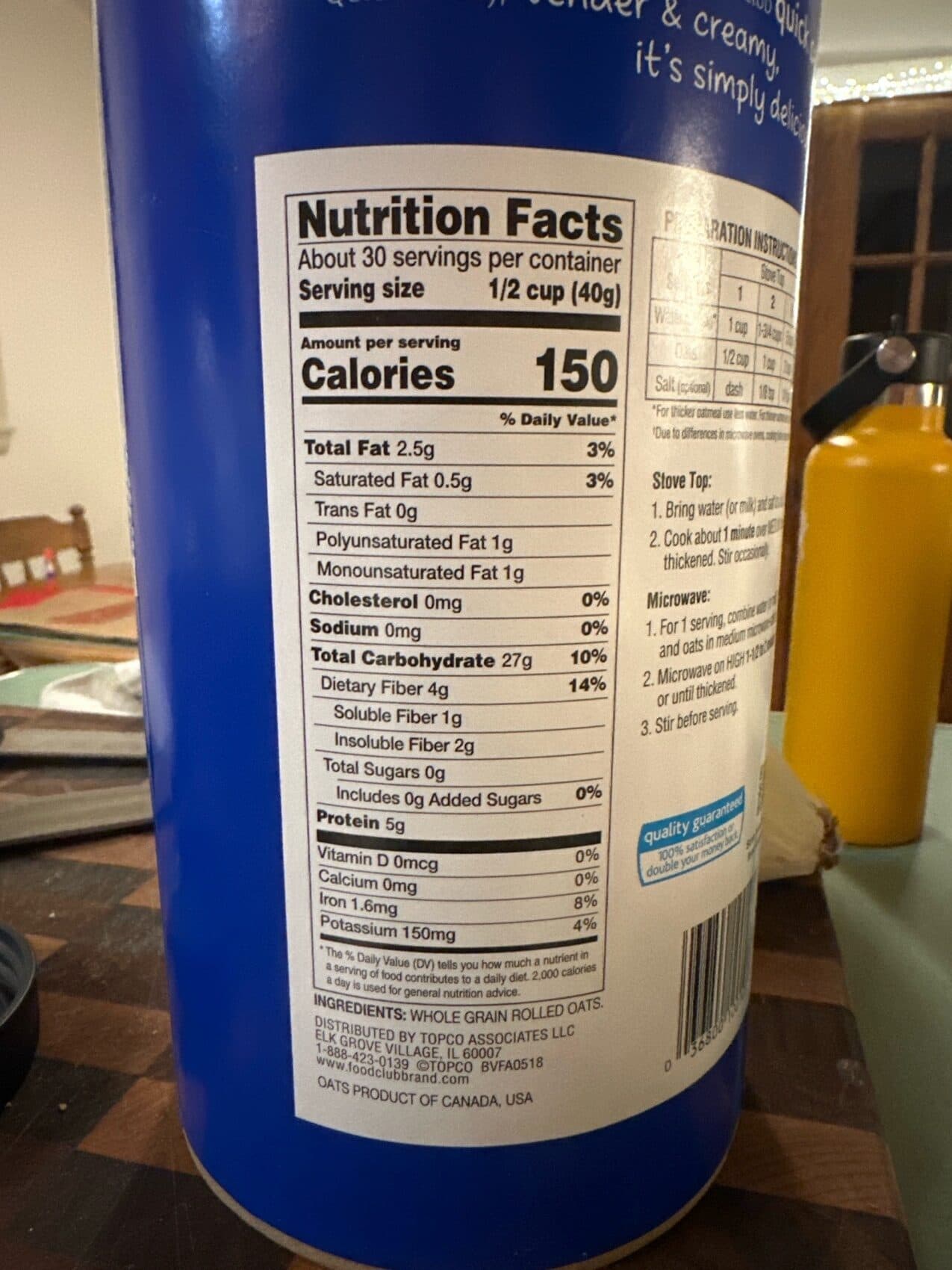 Food Club Quick Oats packshot