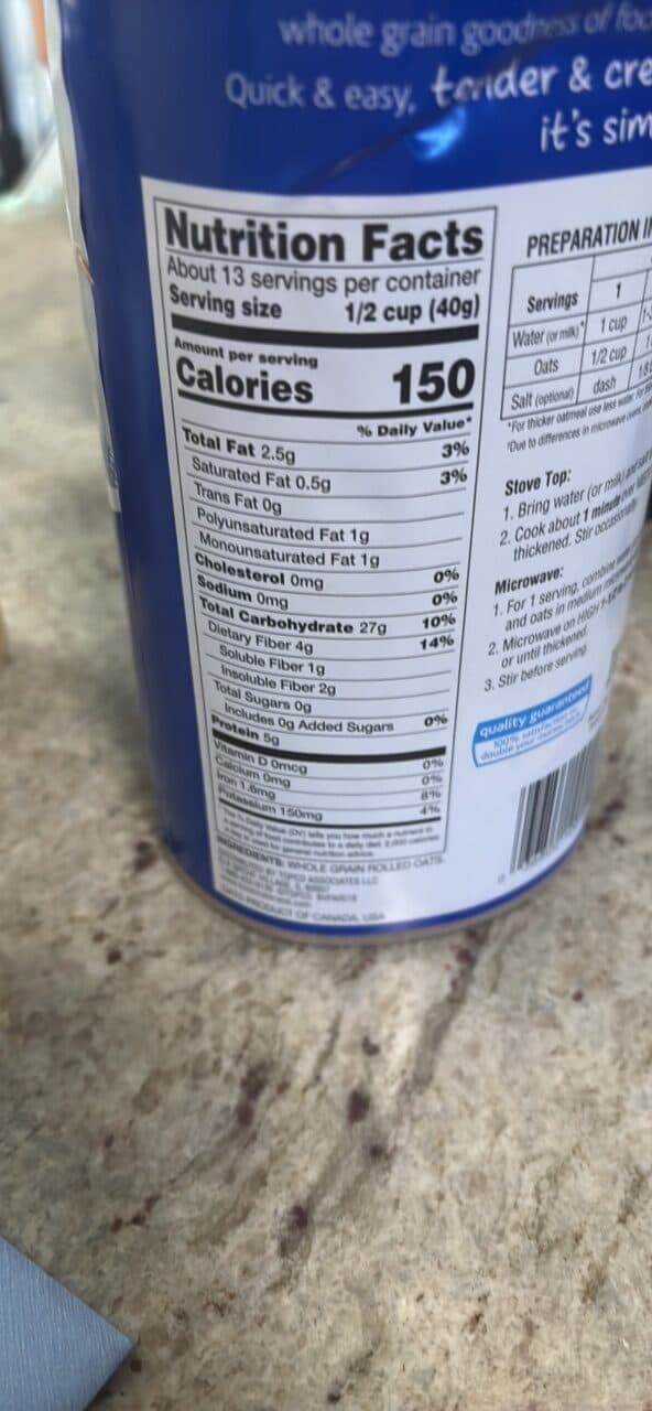food club quick oats packshot