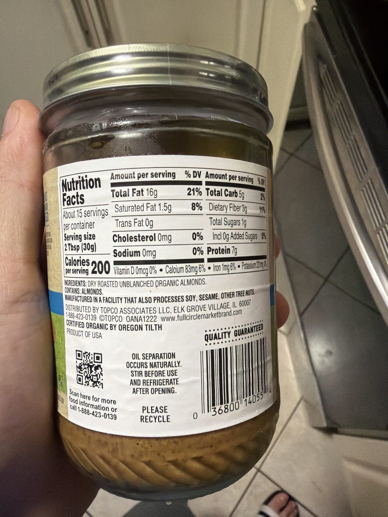 Full Circle Organic Creamy Almond Butter packshot