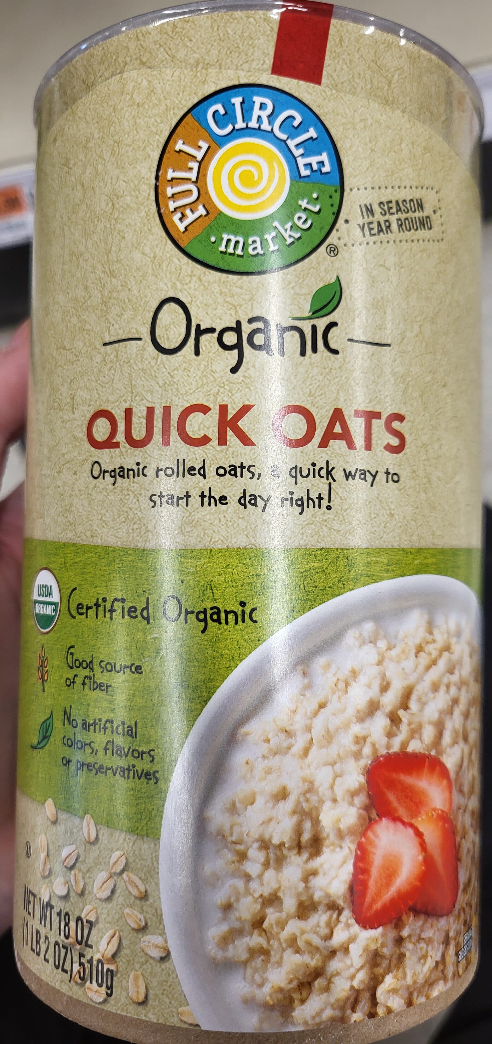 Full Circle Market Organic QUICK OATS packshot
