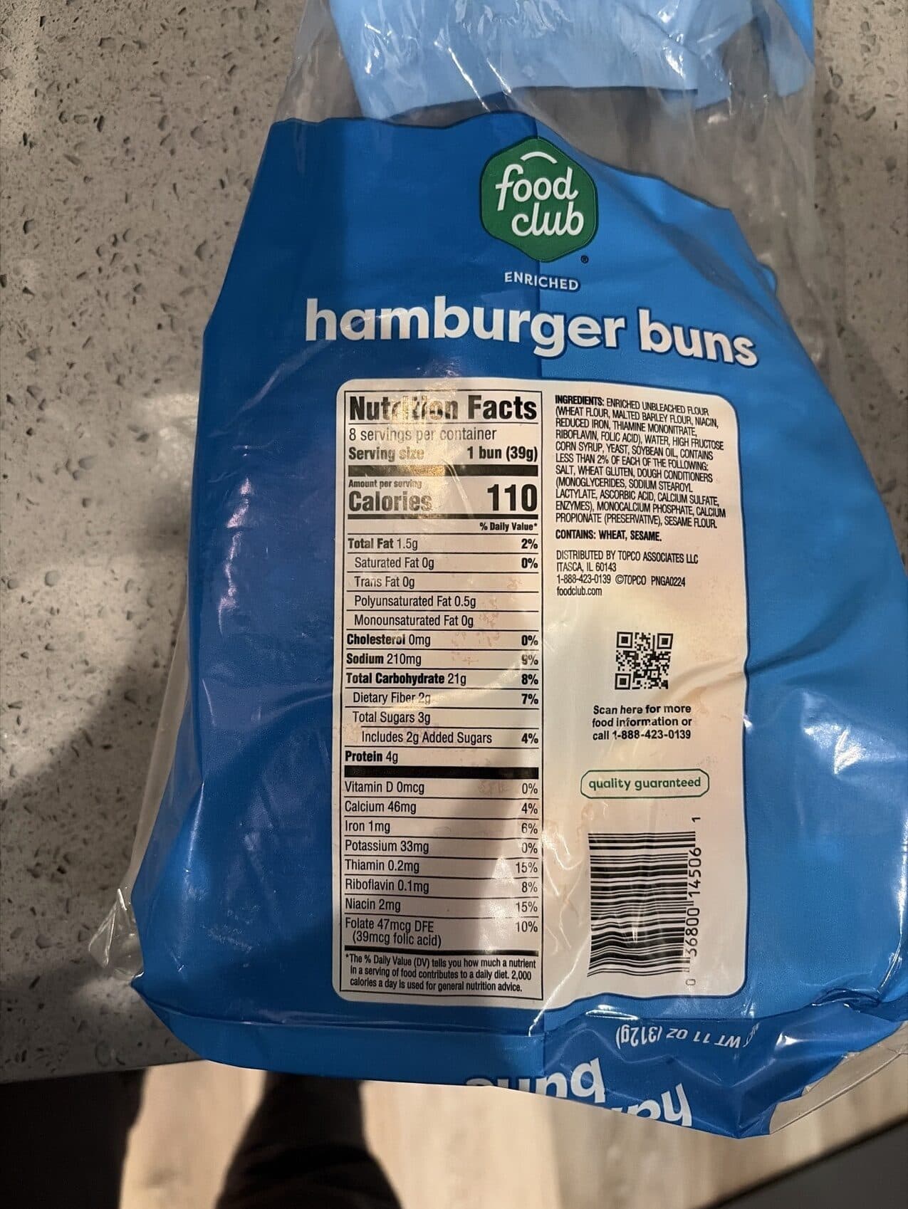 Food Club Enriched Hamburger Buns packshot