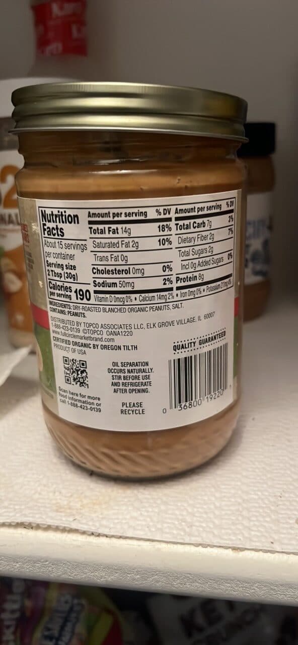 Full Circle Market Organic Peanut Butter Creamy packshot