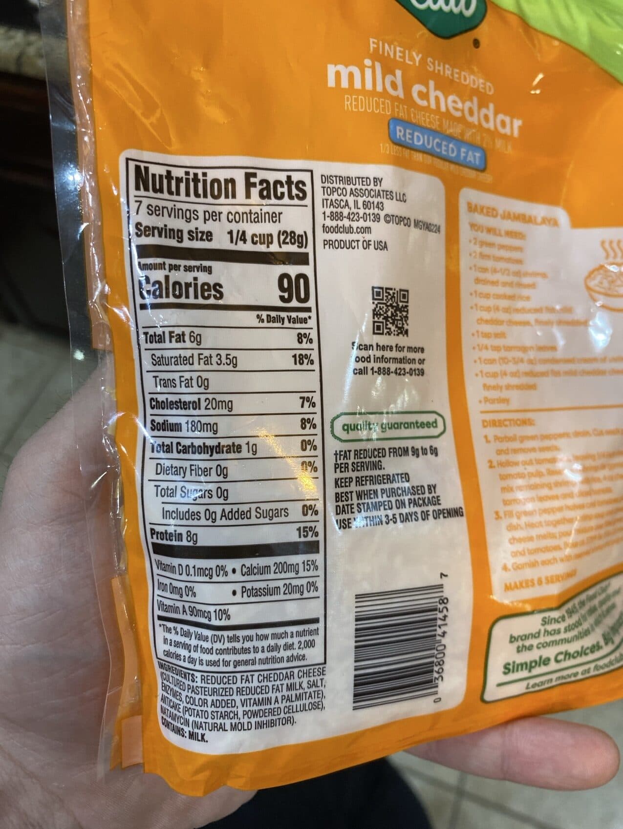 Food Club Mild Cheddar Cheese packshot