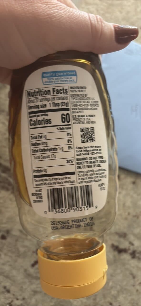 food club 100% honey packshot