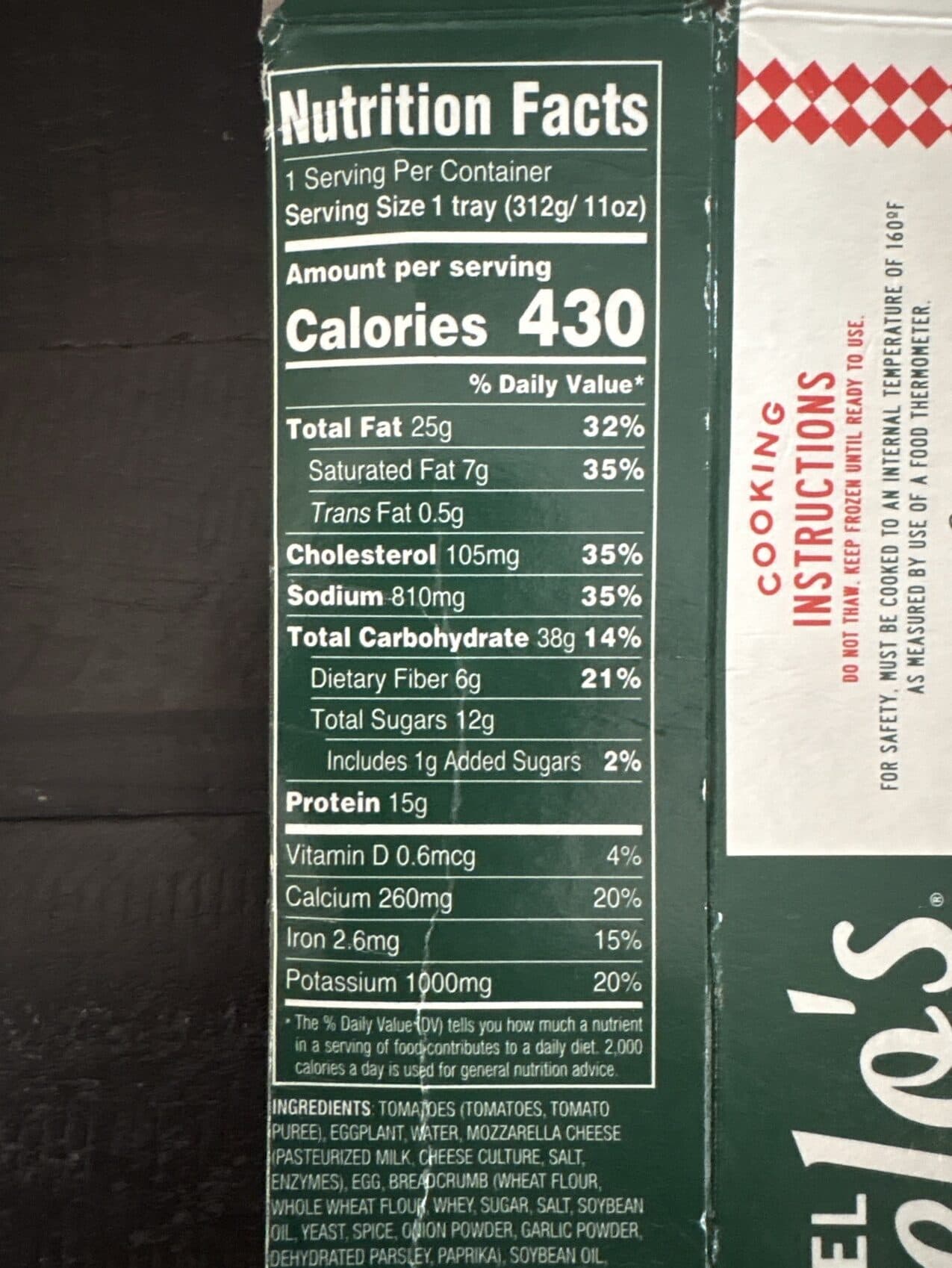 Michael Angelo's Eggplant Parmesan packshot