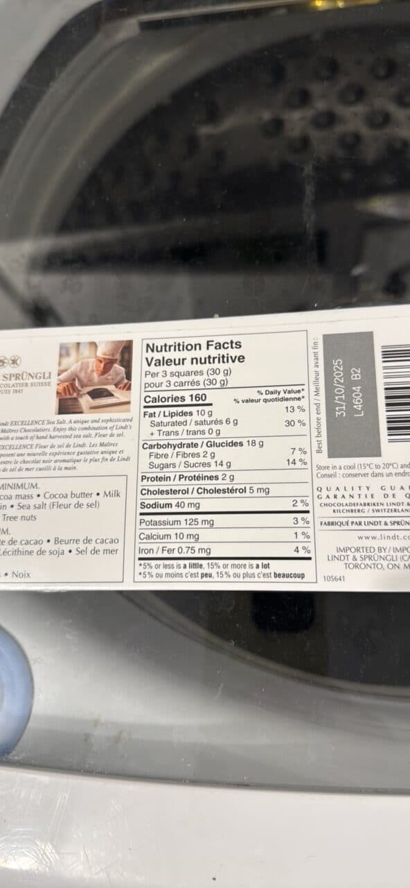 Lindt EXCELLENCE SEA SALT FLEUR DE SEL DARK • NOIR packshot