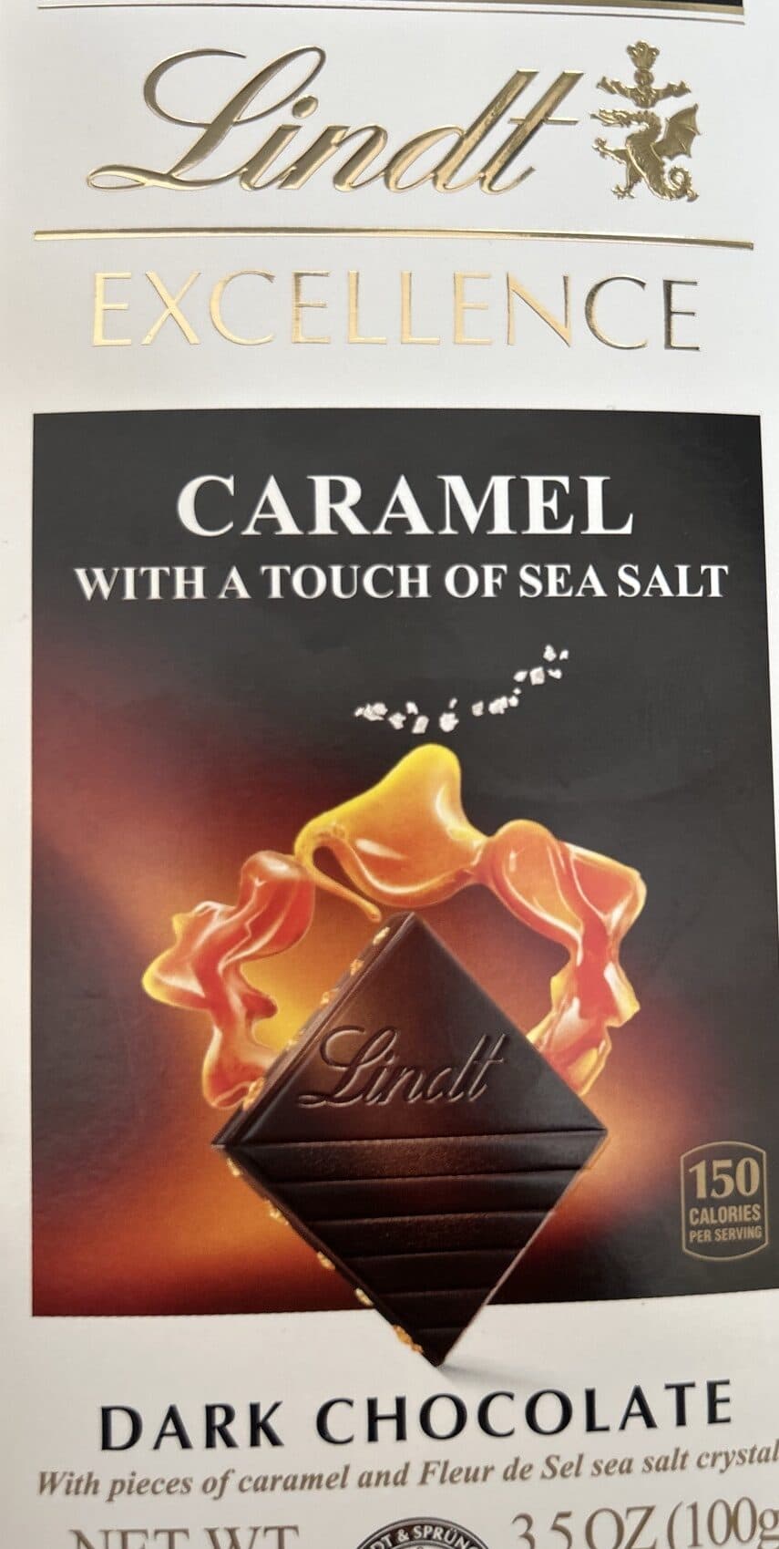 Lindt Dark Caramel With A Touch Of Sea Salt packshot