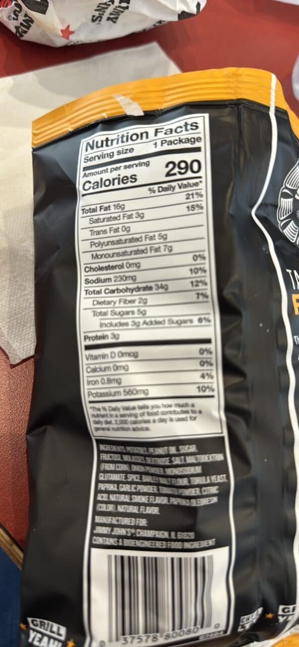 Jimmy John's Jimmy Chips BBQ Flavored packshot