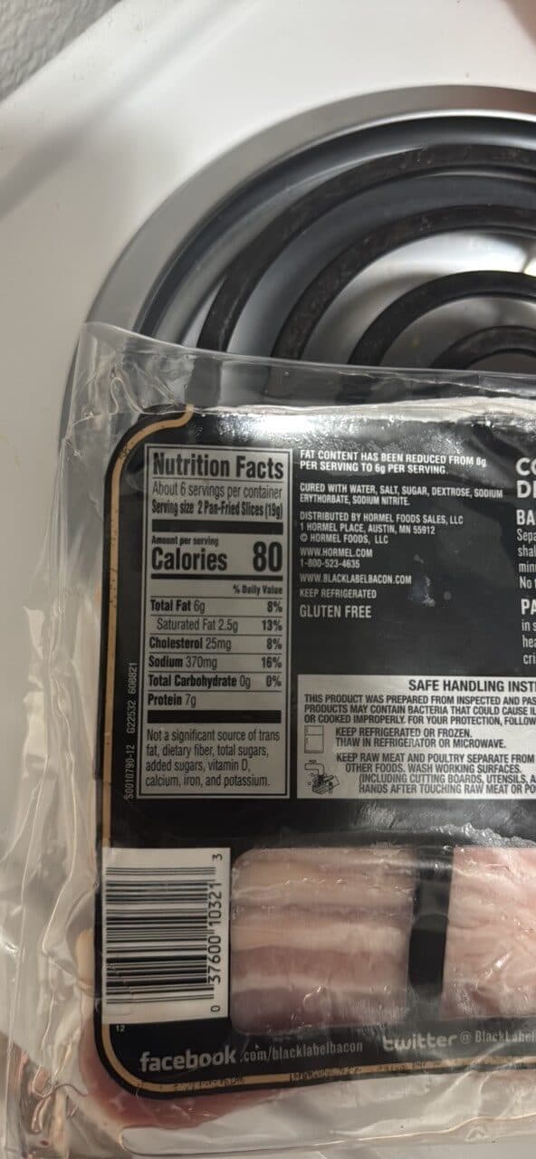 Hormel Black Label Center Cut Bacon packshot