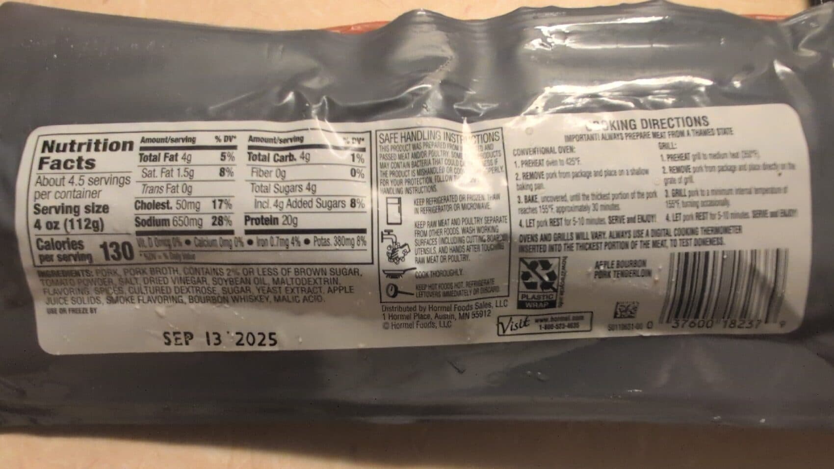Hormel Apple bourbon pork tenderloin, apple bourbon packshot