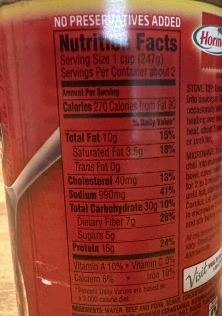 Hormel Hot Chili With Beans packshot