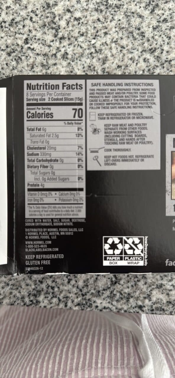 Black Label Microwave Ready Original Bacon packshot