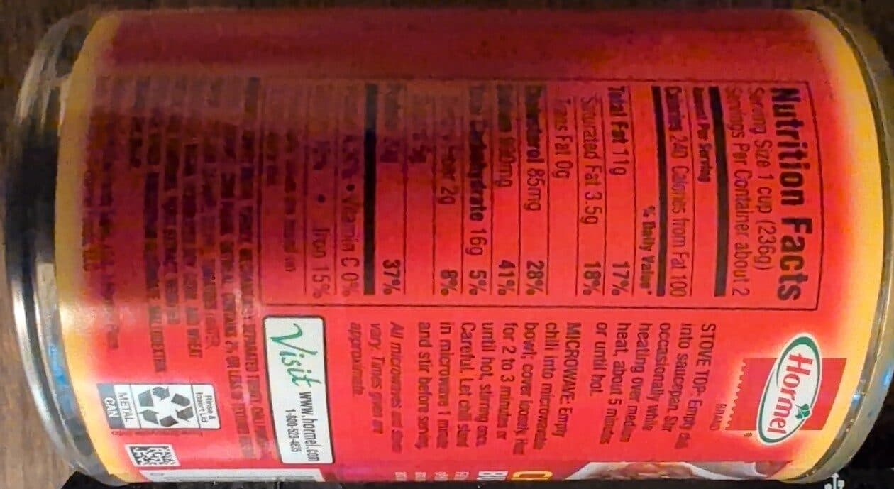 Hormel Hormel Chili Turkey no Beans packshot
