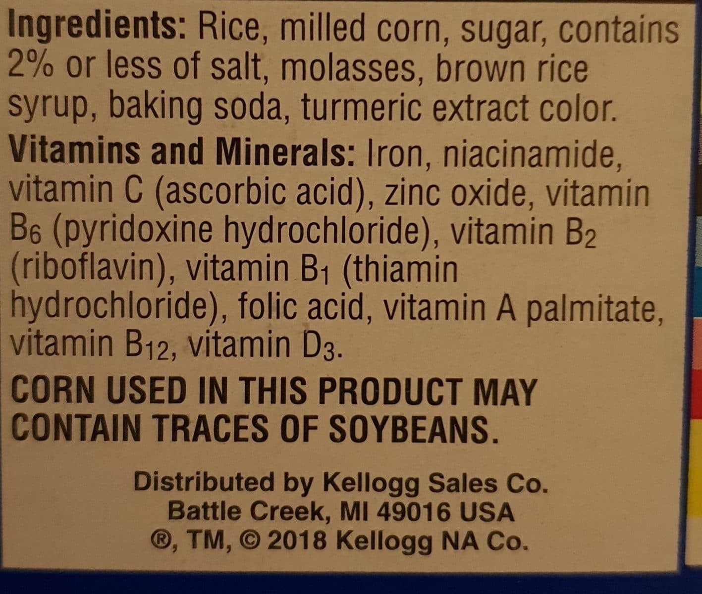 Kellogg's Crispix corn rice cereal packshot