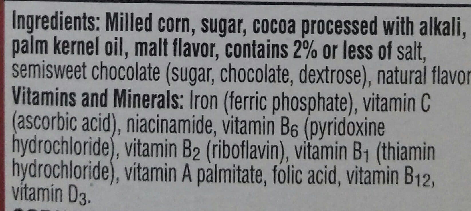 Kelloggs Natural chocolate flavored cereal packshot