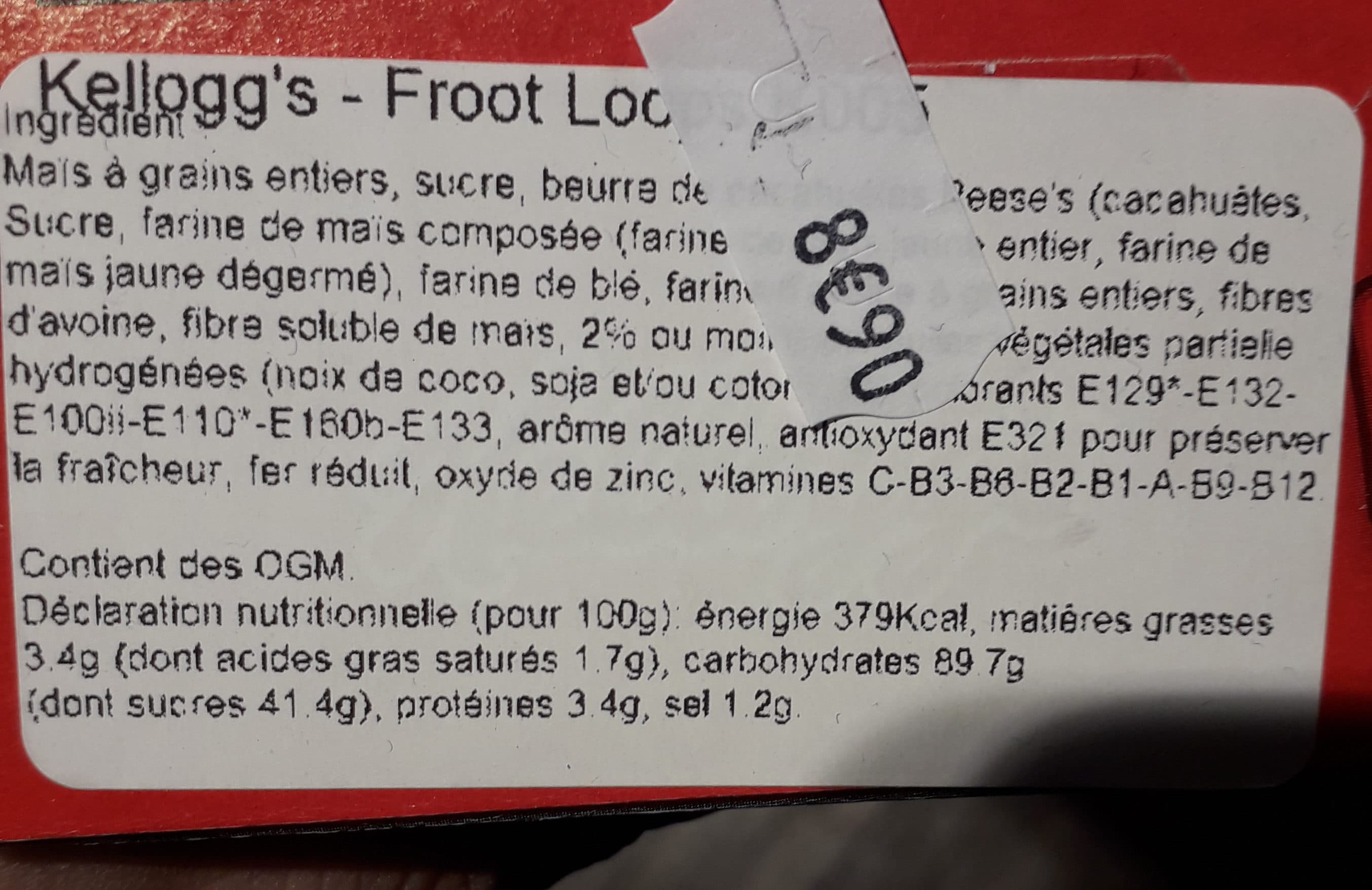 Kellogg's Froot loops sweetened multi grain cereal packshot