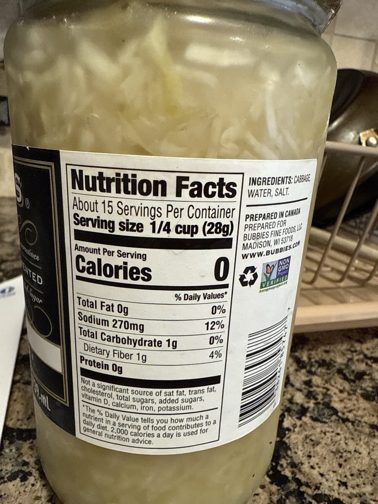 Bubbies Sauerkraut packshot