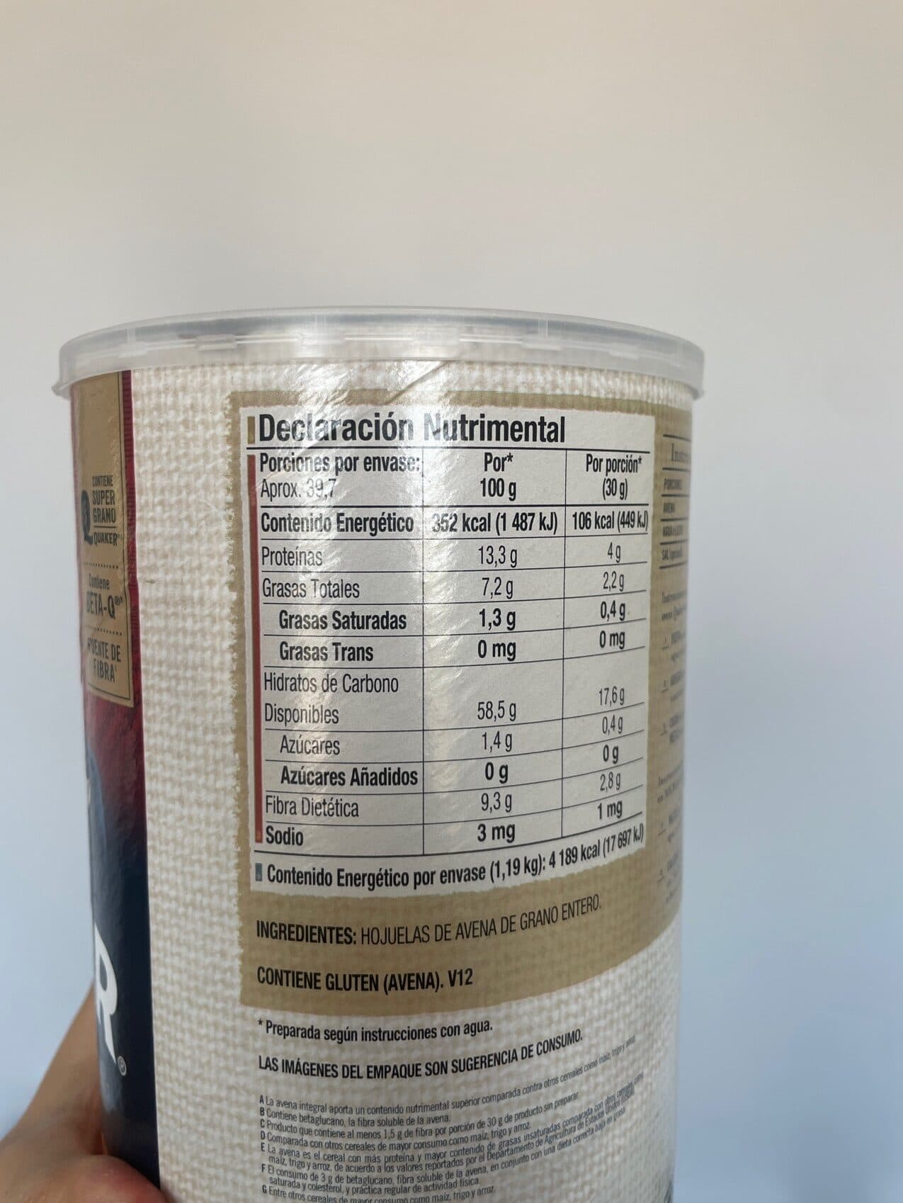 Quaker Hojuela de avena de grano entero packshot