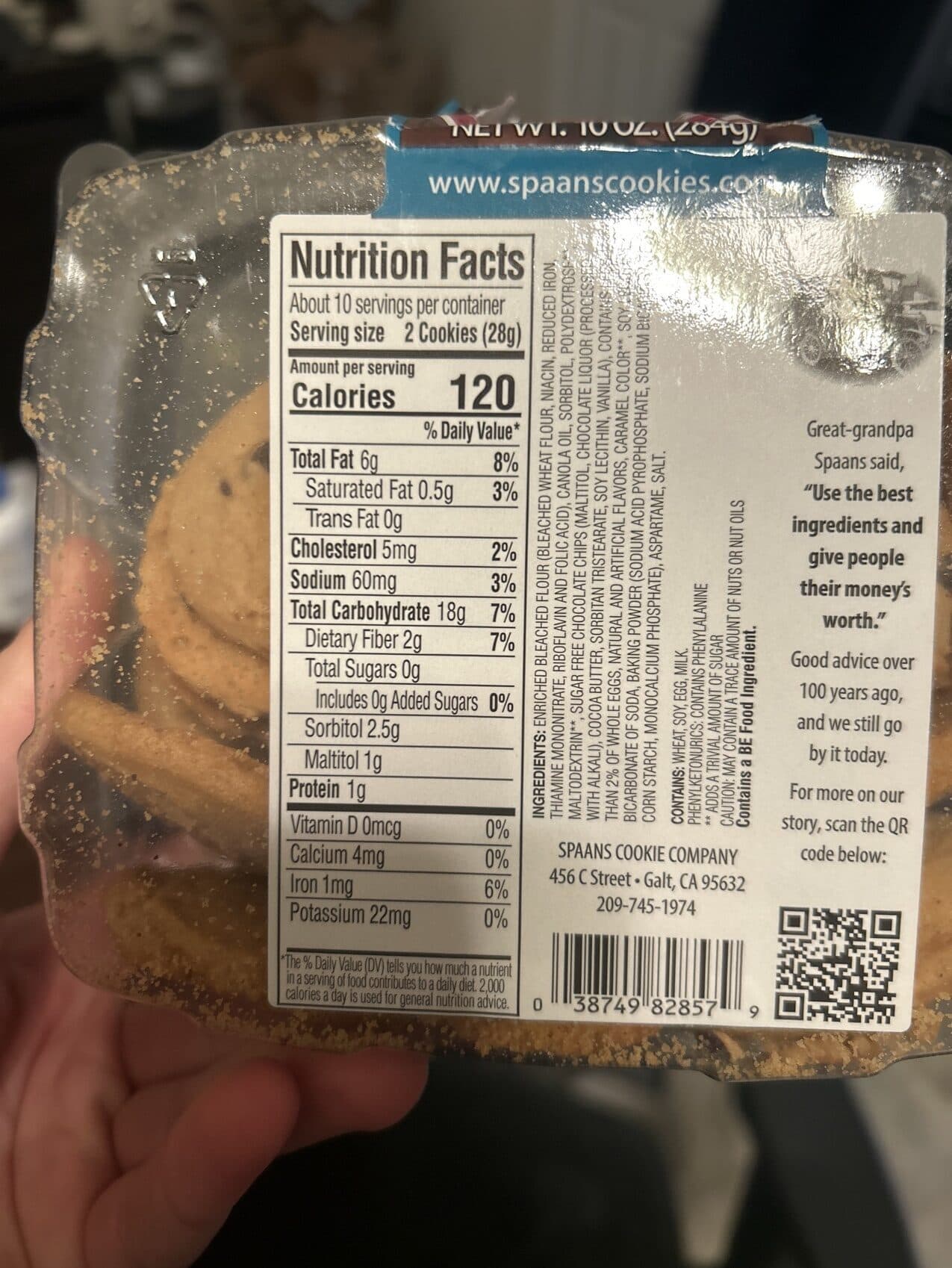 Spaans Soft Sugar Free Cookies packshot