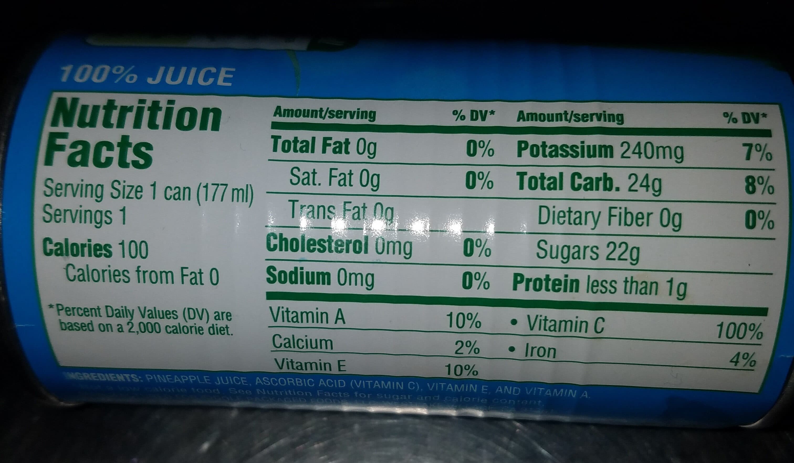 Dole Pineapple 100% Juice packshot