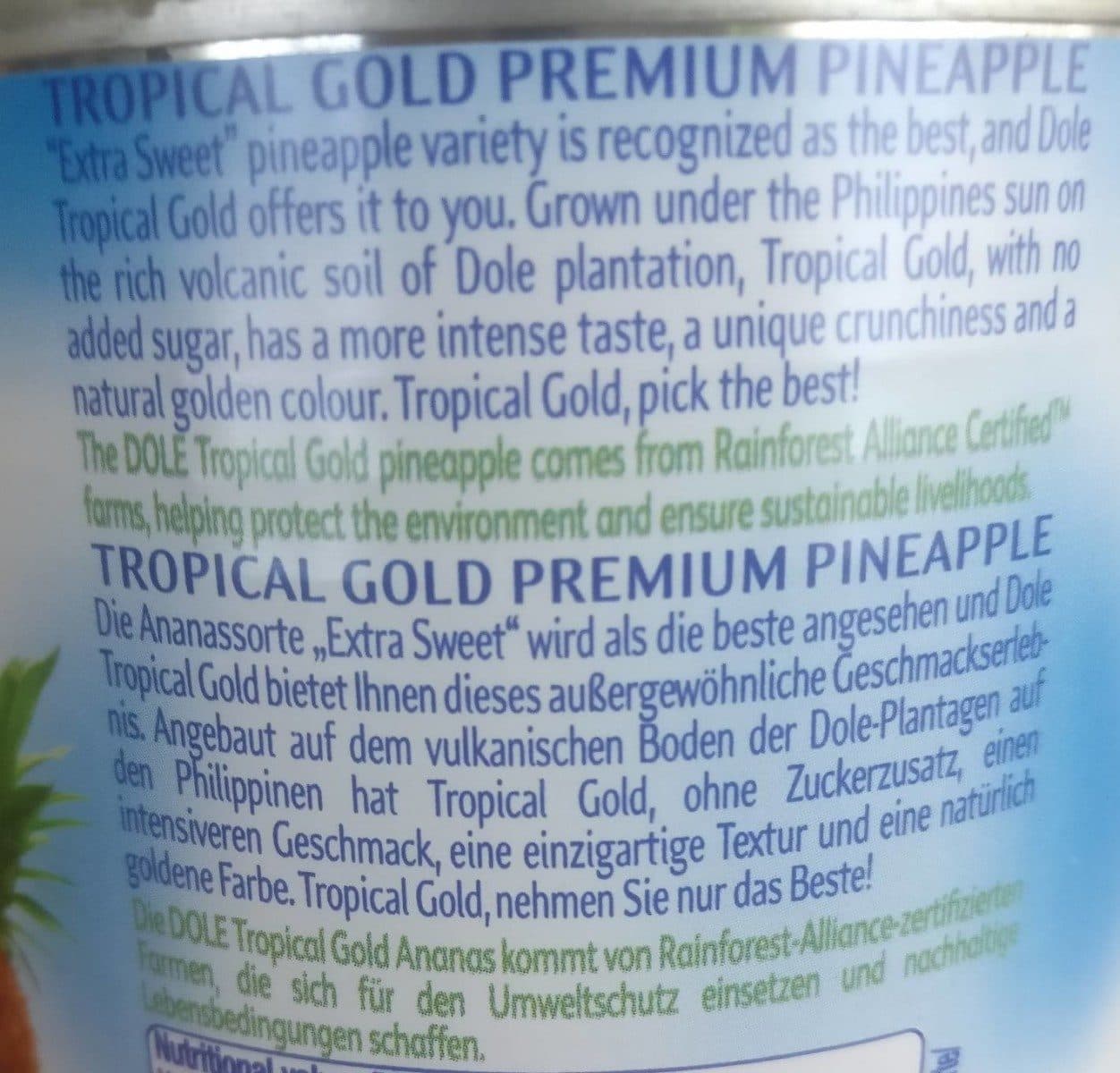 Dole Tropical Gold Premium Pineapple packshot