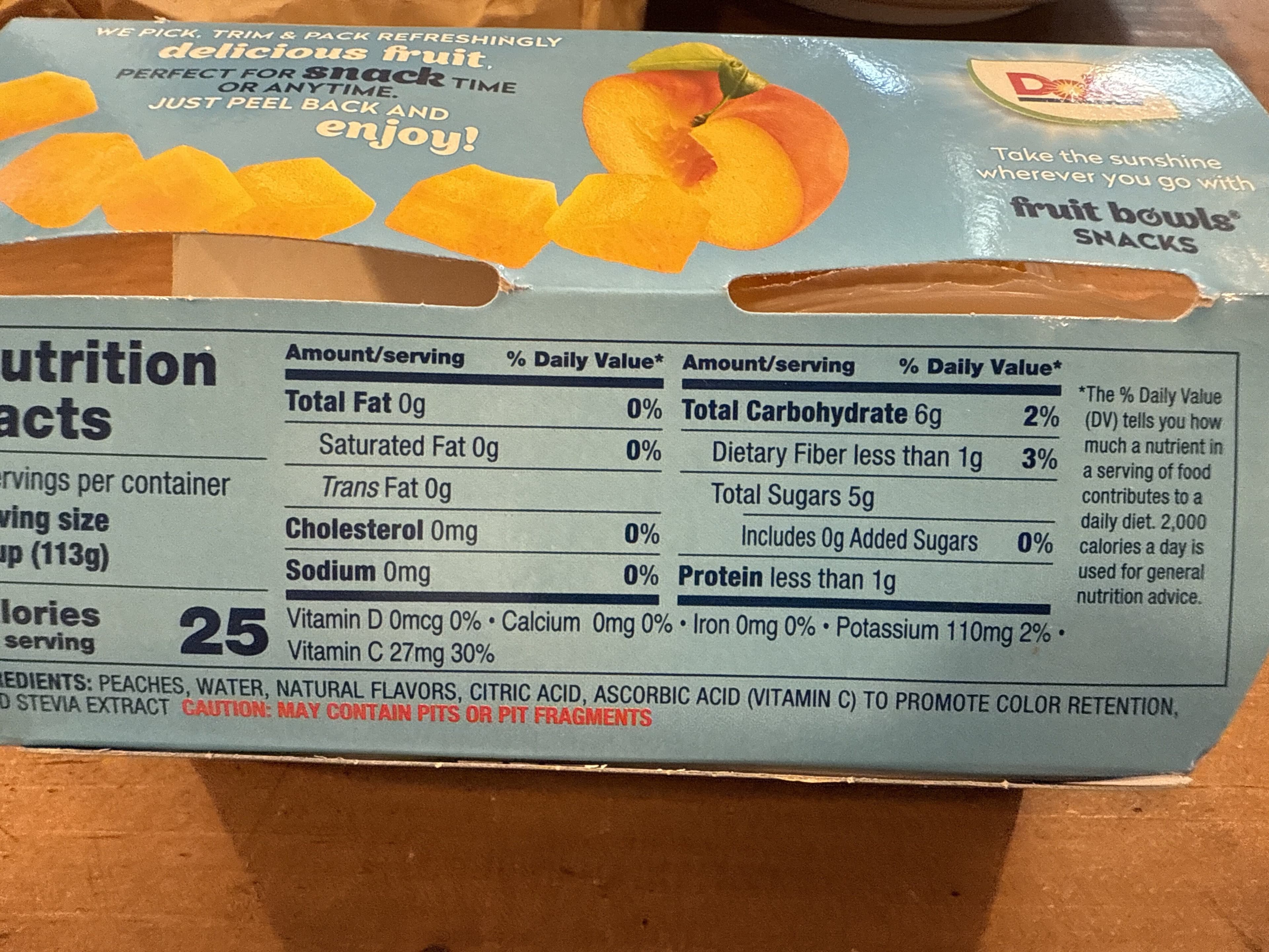 Dole Packaged Foods Llc Yellow Cling Diced Peaches In Water Sweetened With Monk Fruit Concentrate packshot