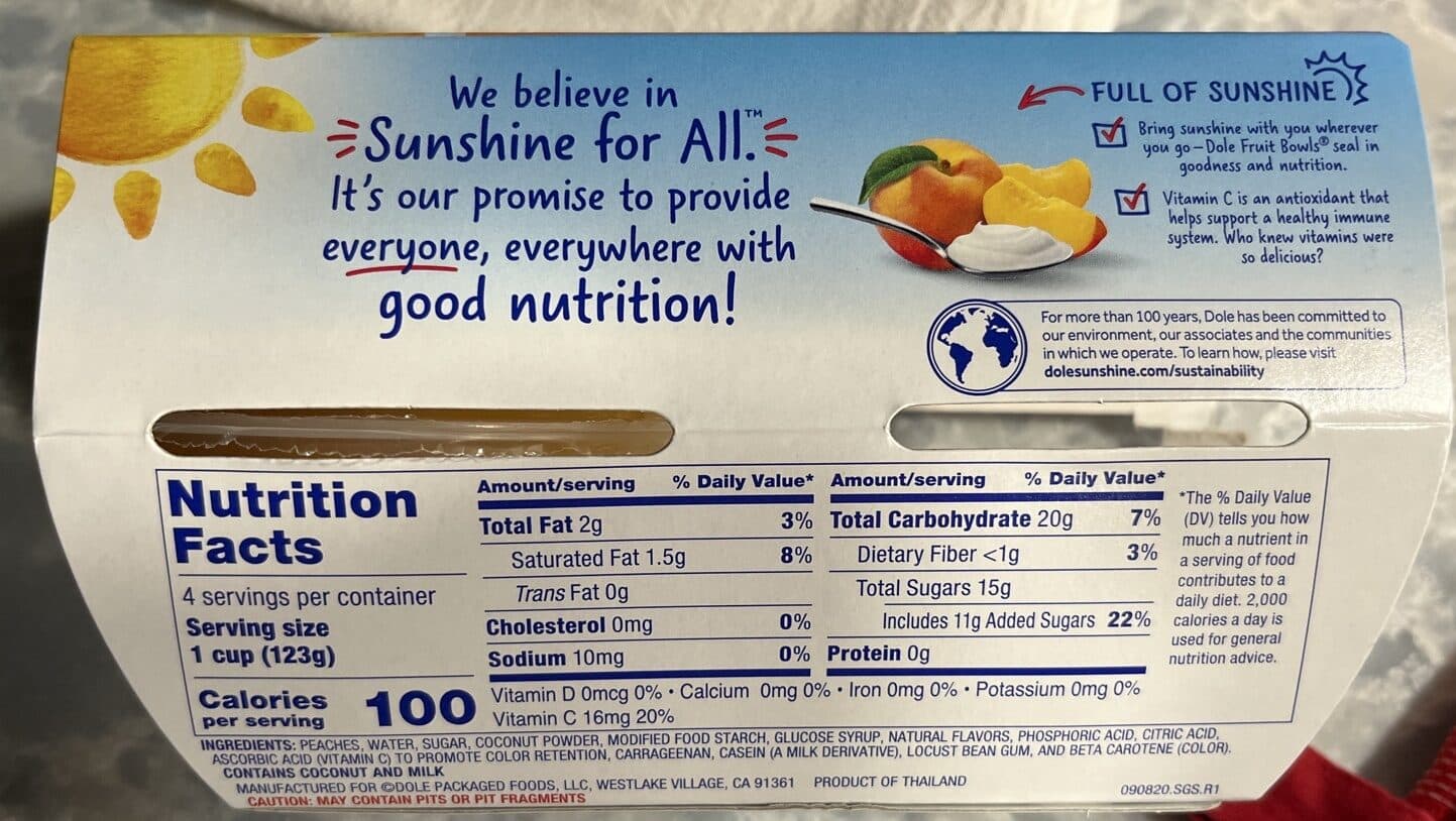 Dole Peaches & Creme packshot
