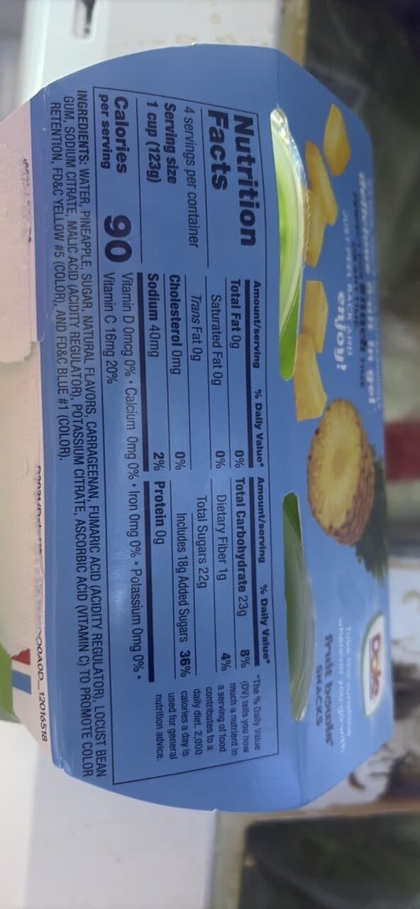 Dole pineapple tidbits lime gel packshot
