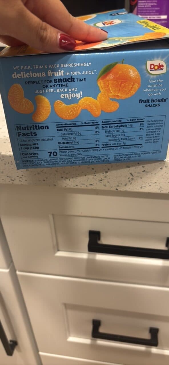 Dole mandarin oranges packshot