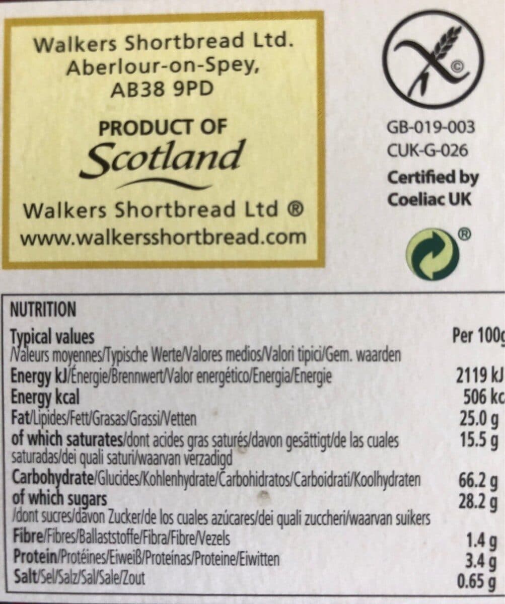 Walkers Glutenfree ginger and lemon shortbread packshot