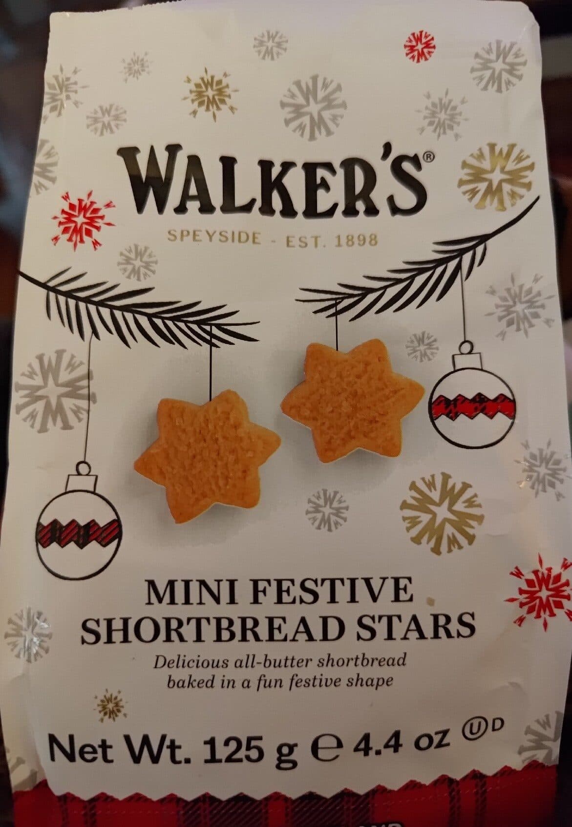 Walkers Pure Butter Festive Stars Mini Shortbread packshot