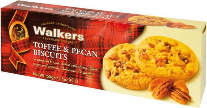 Walkers Toffee & pecan biscuits packshot