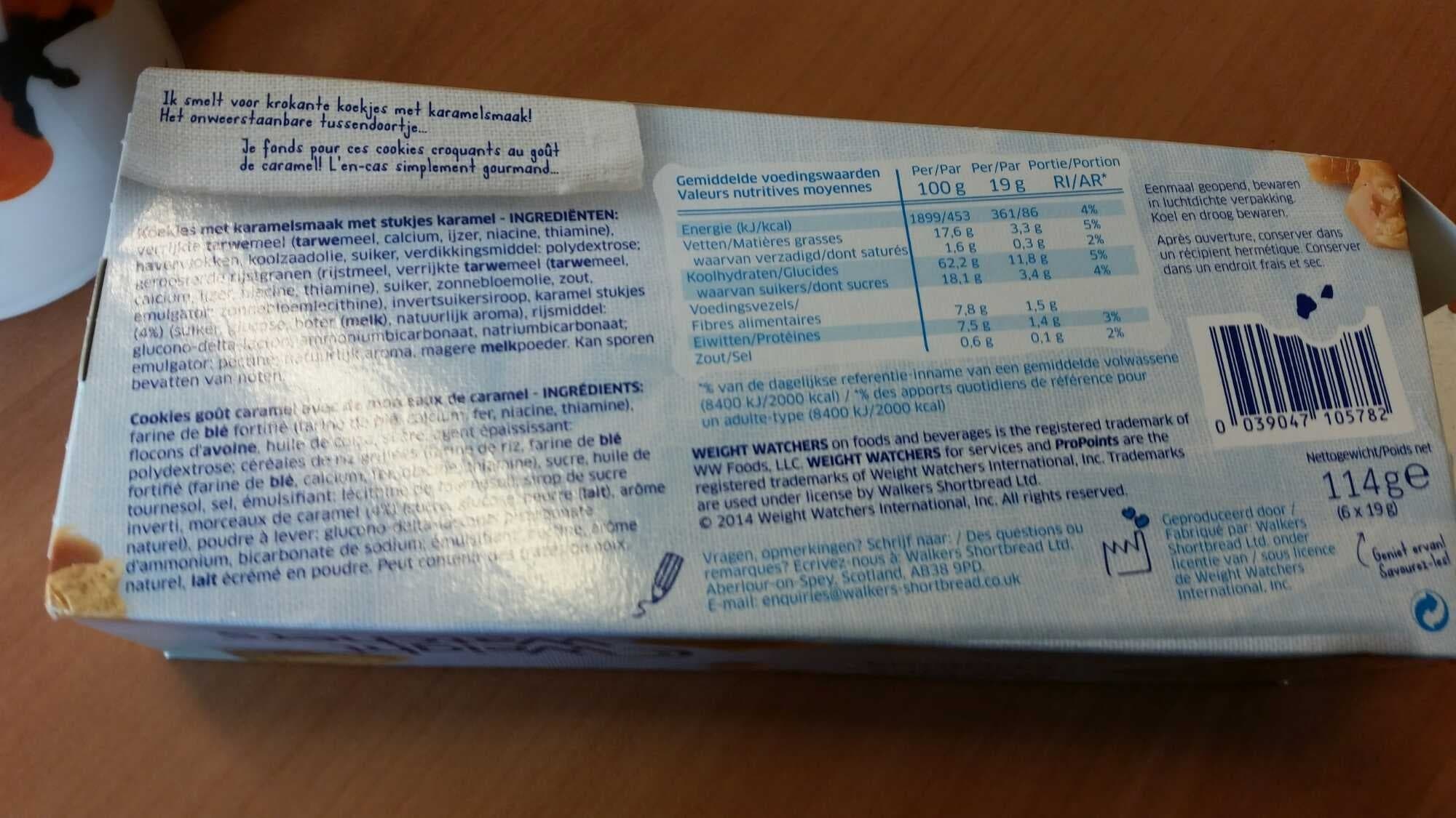 Weight Watchers Cookies au caramel packshot