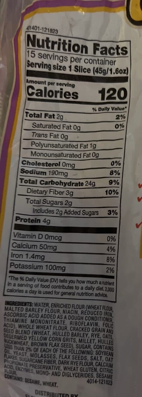 Great Grains Bakery MULTIGRAIN With Flax Seeds Bread packshot