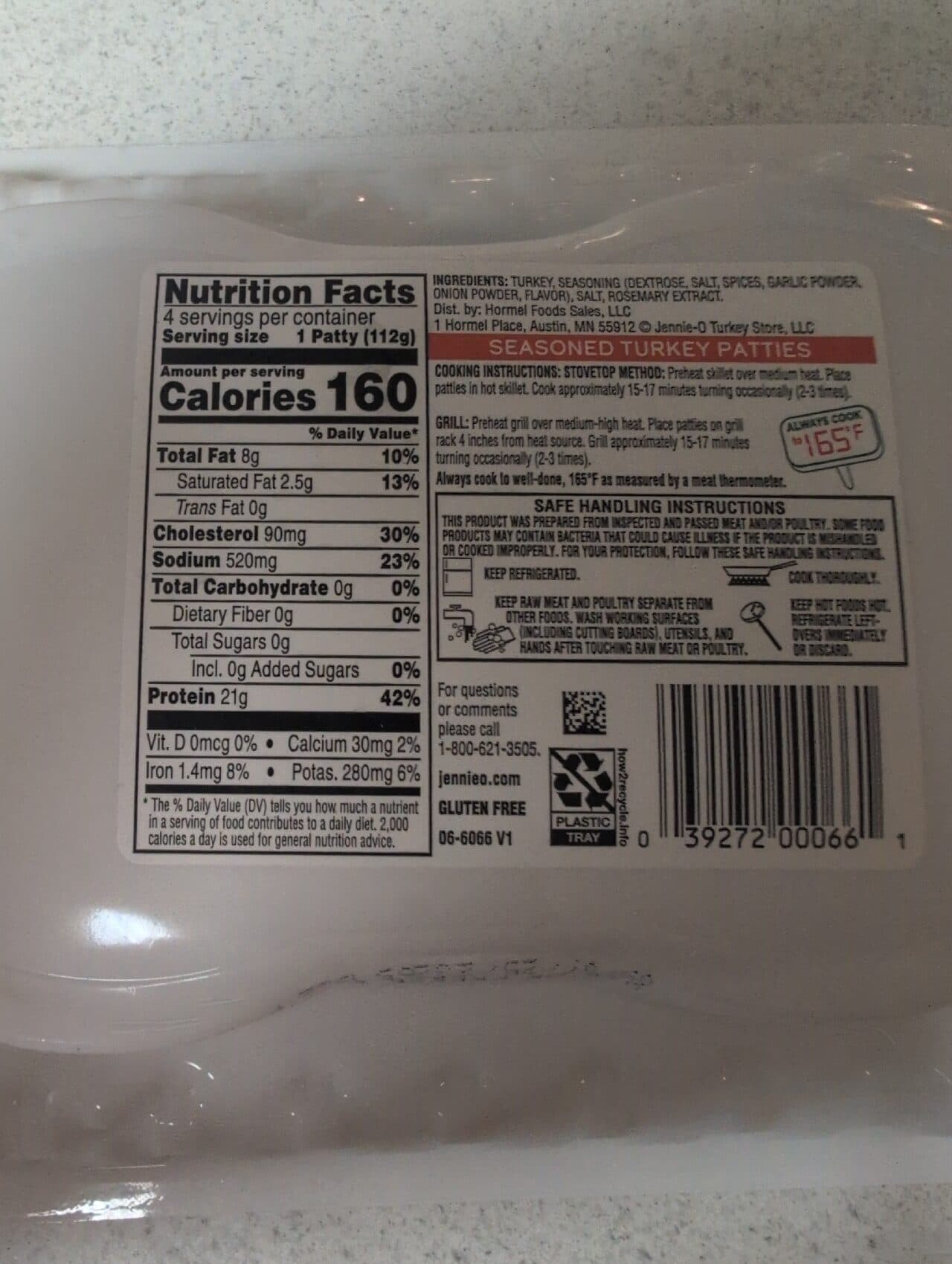 Jennie-O Turkey Store Inc. Lean Seasoned Turkey Burger Patties packshot