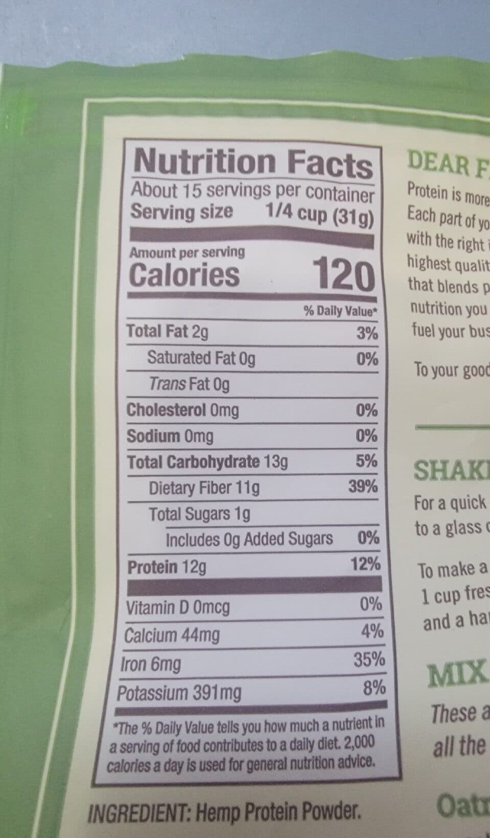 Bob's Red Mill Hemp Protein Powder packshot