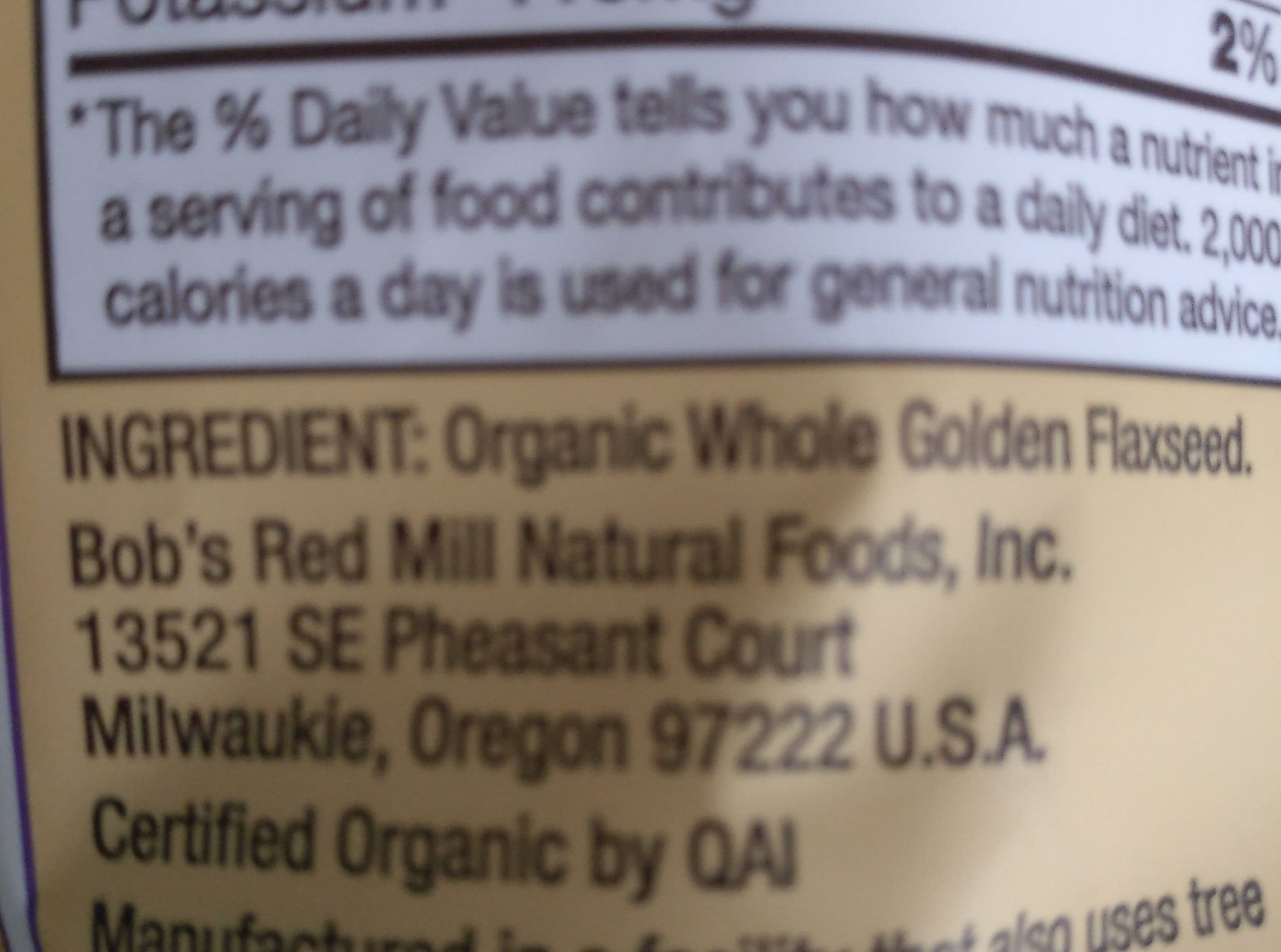 Bob's Red Mill Golden Flaxseed Meal packshot