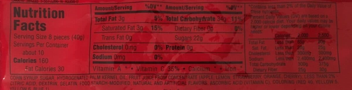 Open Food Facts Original cherry, orange, strawberry & lemon fruit chews, cherry, orange, strawberry & lemon packshot