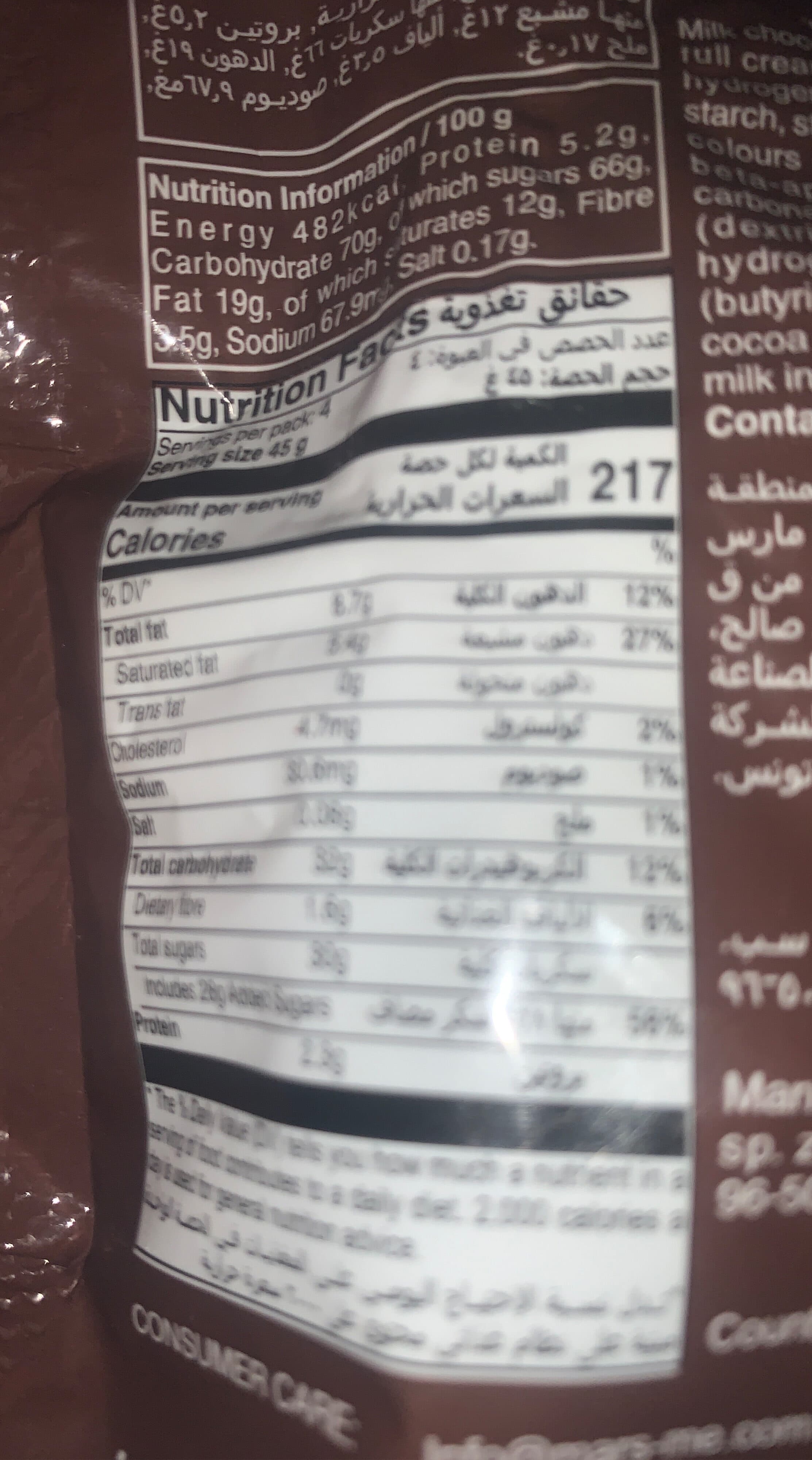 Mars M & M's packshot