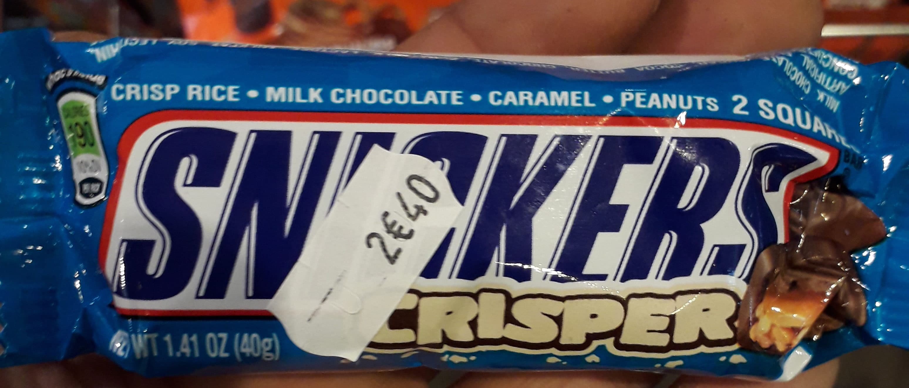 Snickers Crisper singles size chocolate candy bars ounce bar count box packshot