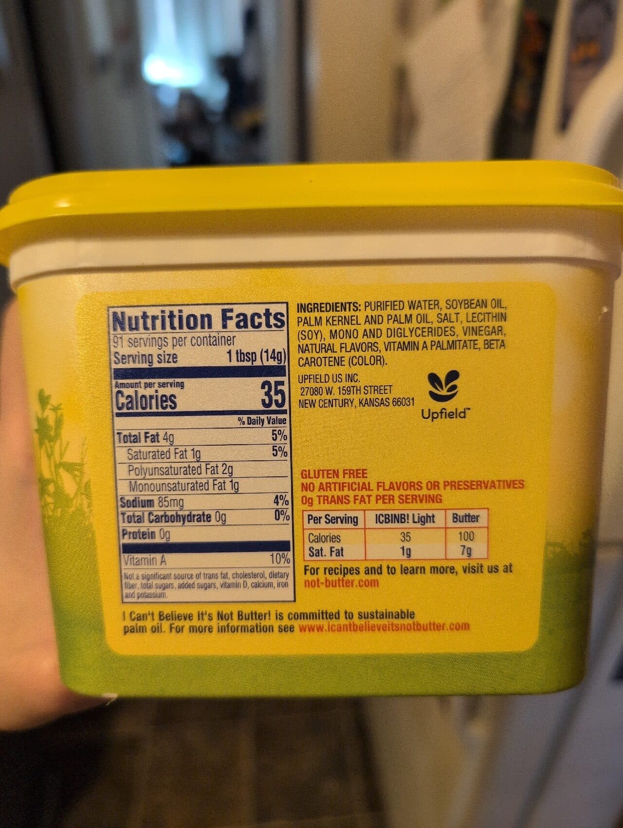 I Can'T Believe It's Not Butter Light vegetable oil spread packshot