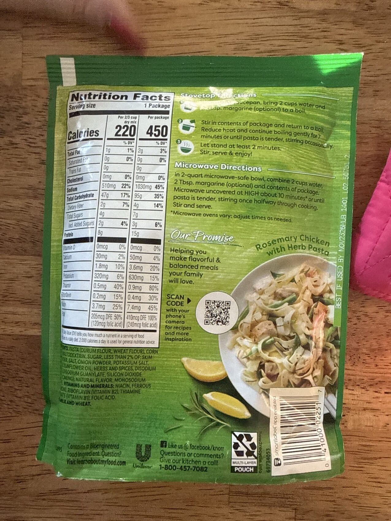 Unilever Fettuccini In A Delicate Butter Flavored & Herb Sauce With Other Natural Flavor packshot