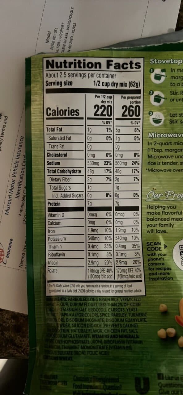 Knorr Chicken Flavor Broccoli Rice Sides packshot