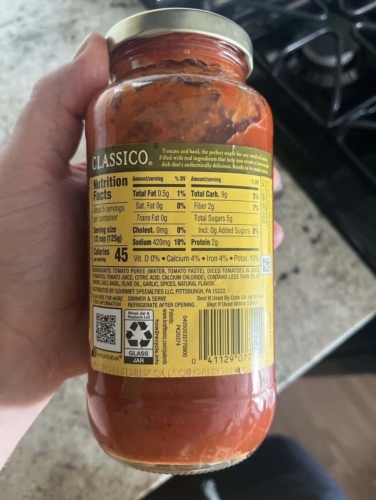Classico Tomato & Basil Pasta Sauce packshot