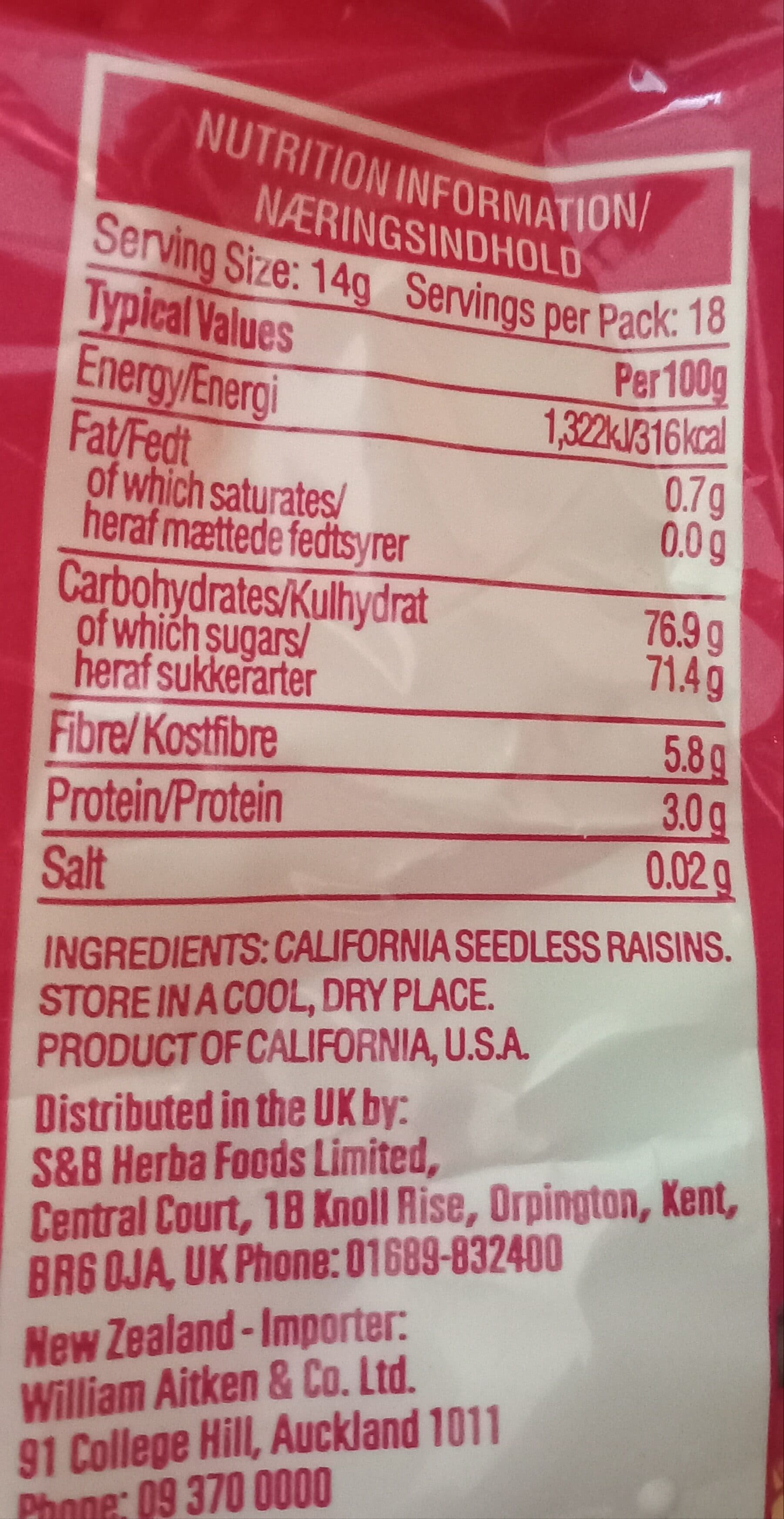 Sun maid Sunmaid Raisin Snacks packshot