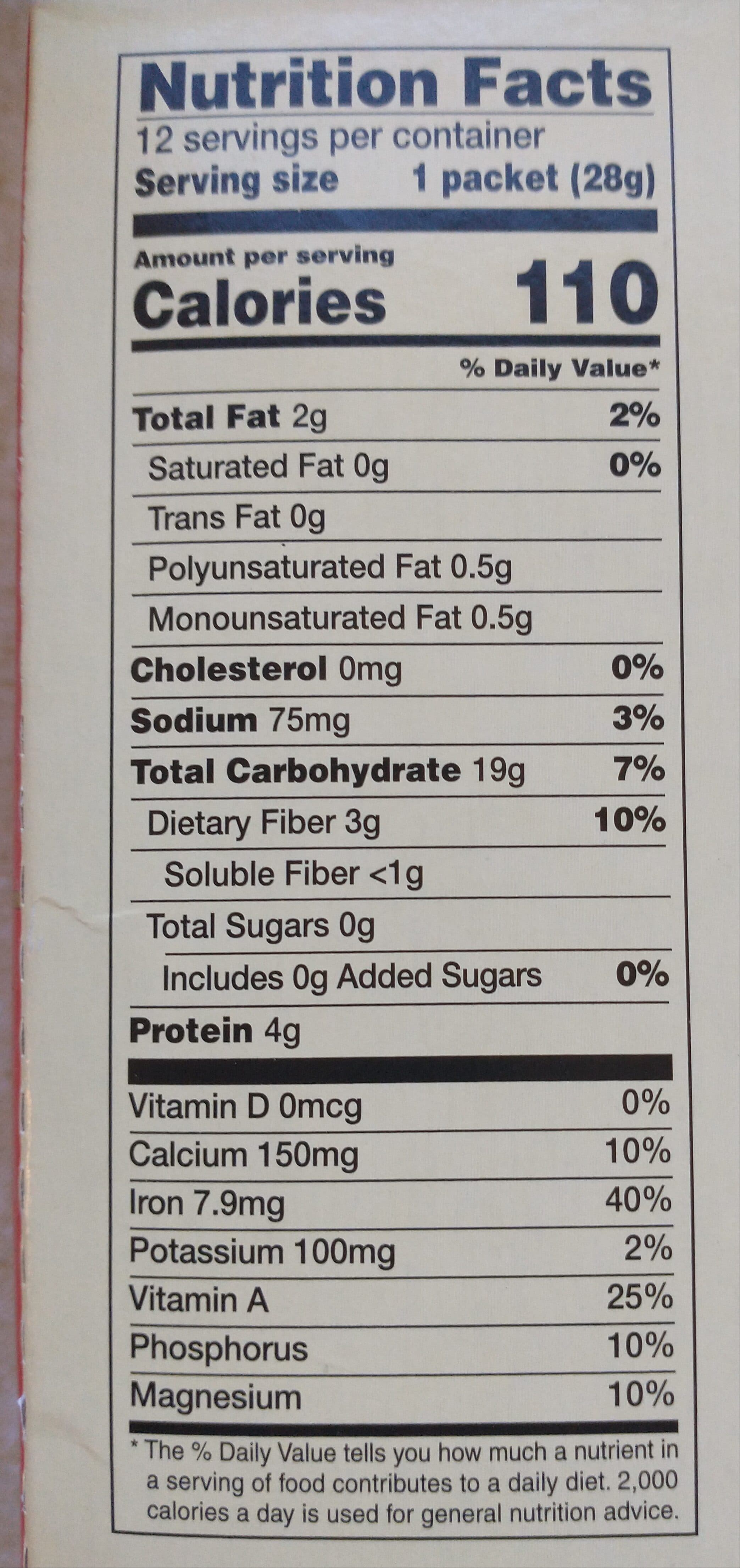 Shoprite Instant Oatmeal packshot