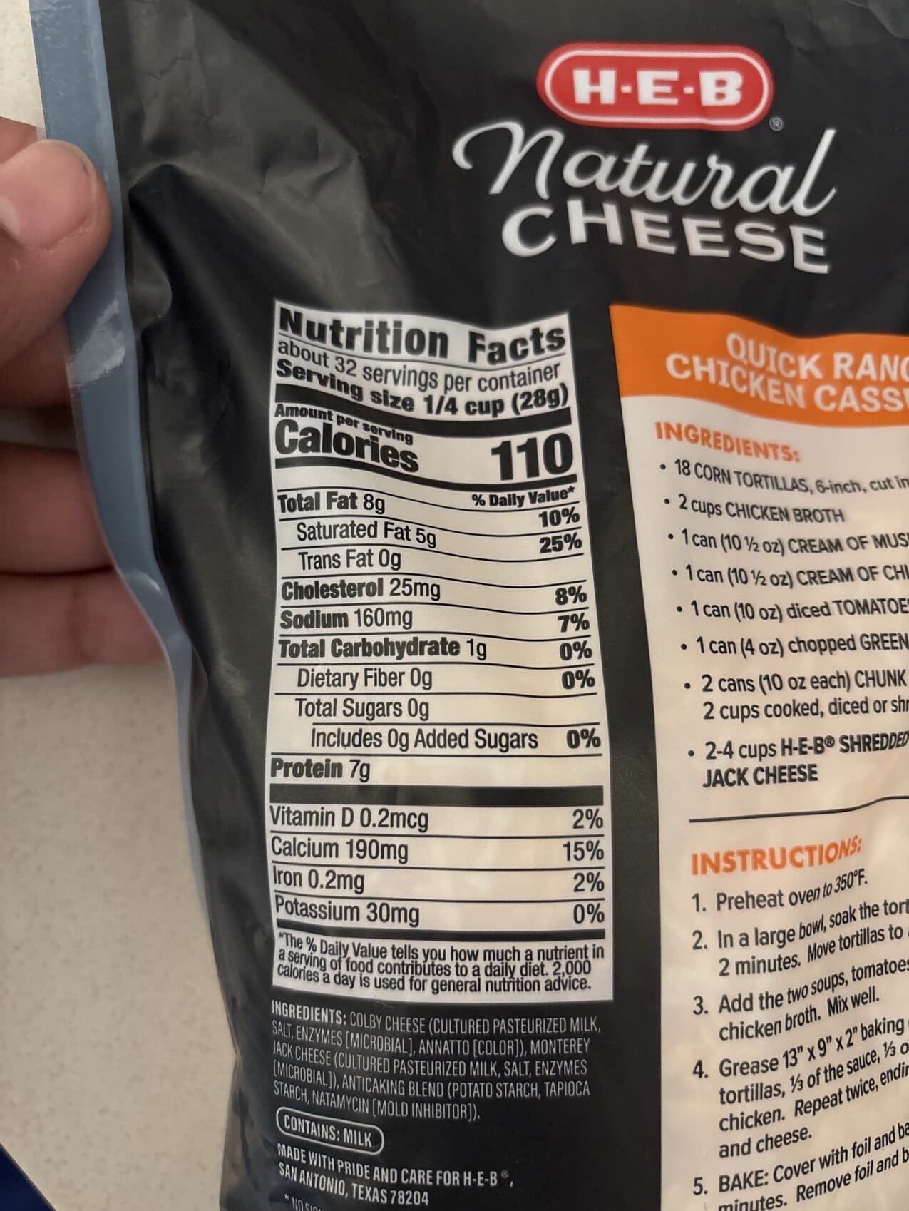 H-E-B Fancy Shredded Colby Jack Cheese packshot