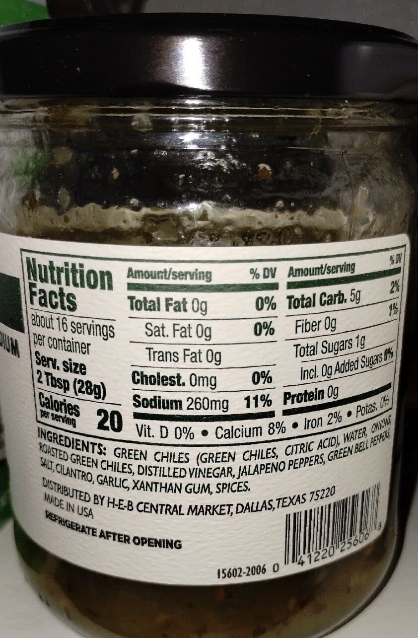 H-E-B Central Market Hatch Green Chile Salsa Verde packshot