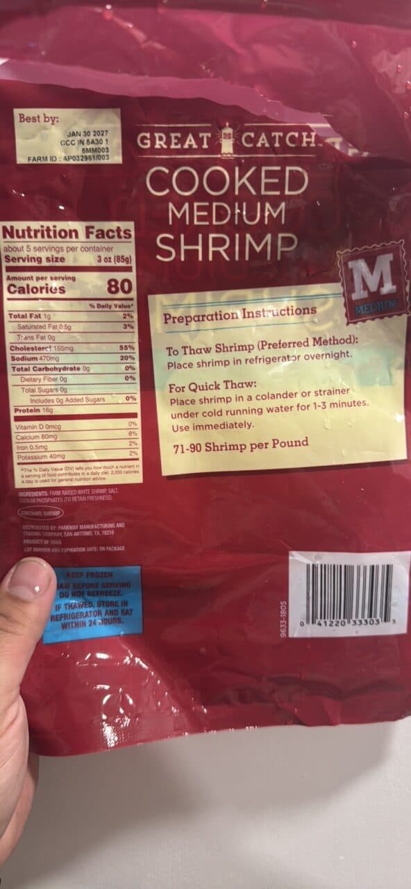Great Catch Cooked Medium Shrimp packshot
